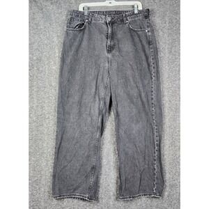 Divided H&M Wide Leg Jeans Womens 12 Black High Rise Relaxed Cotton Denim‎